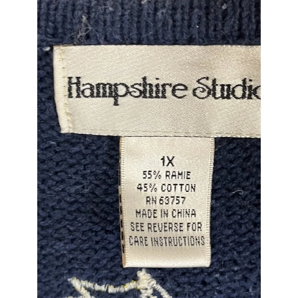 Hampshire Studio Boo! | Sweaters | Retro Coastal Knit Sweater Vest Blue ...